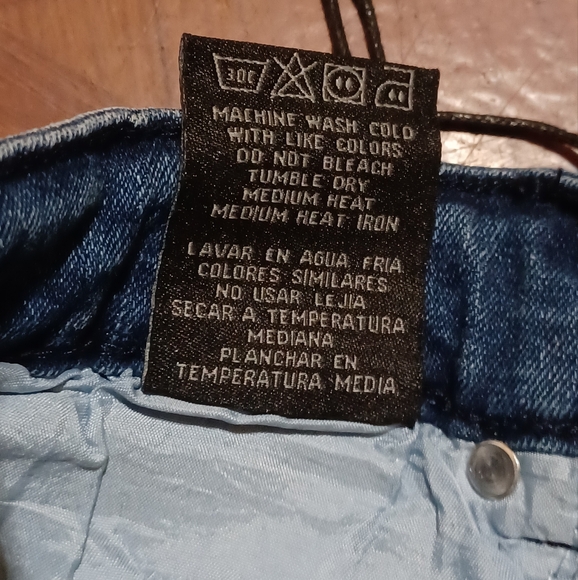 Distressed Denim Jeans with White Stripes - Picture 4 of 7